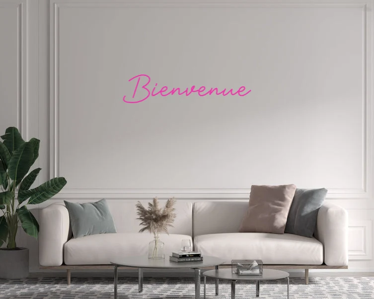 Custom text: Bienvenue