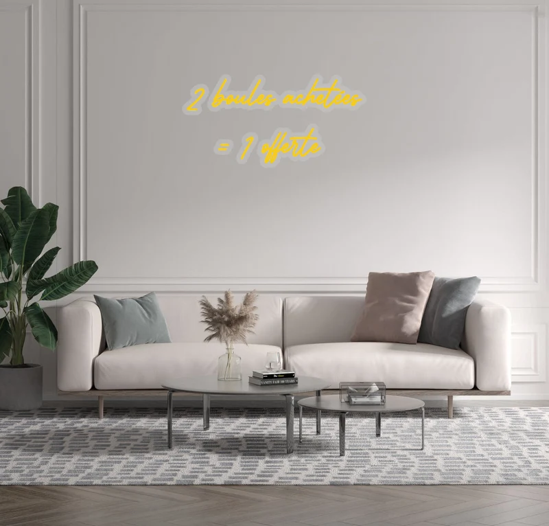 Custom text: 2 boules achetées = 1 offerte