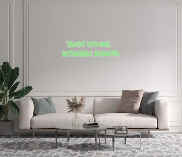 Custom text: TALENT EXPLORER SUSTAINABLE RECRUITER