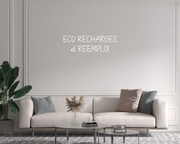 Custom text: ECO RECHARGES et REEMPLOI