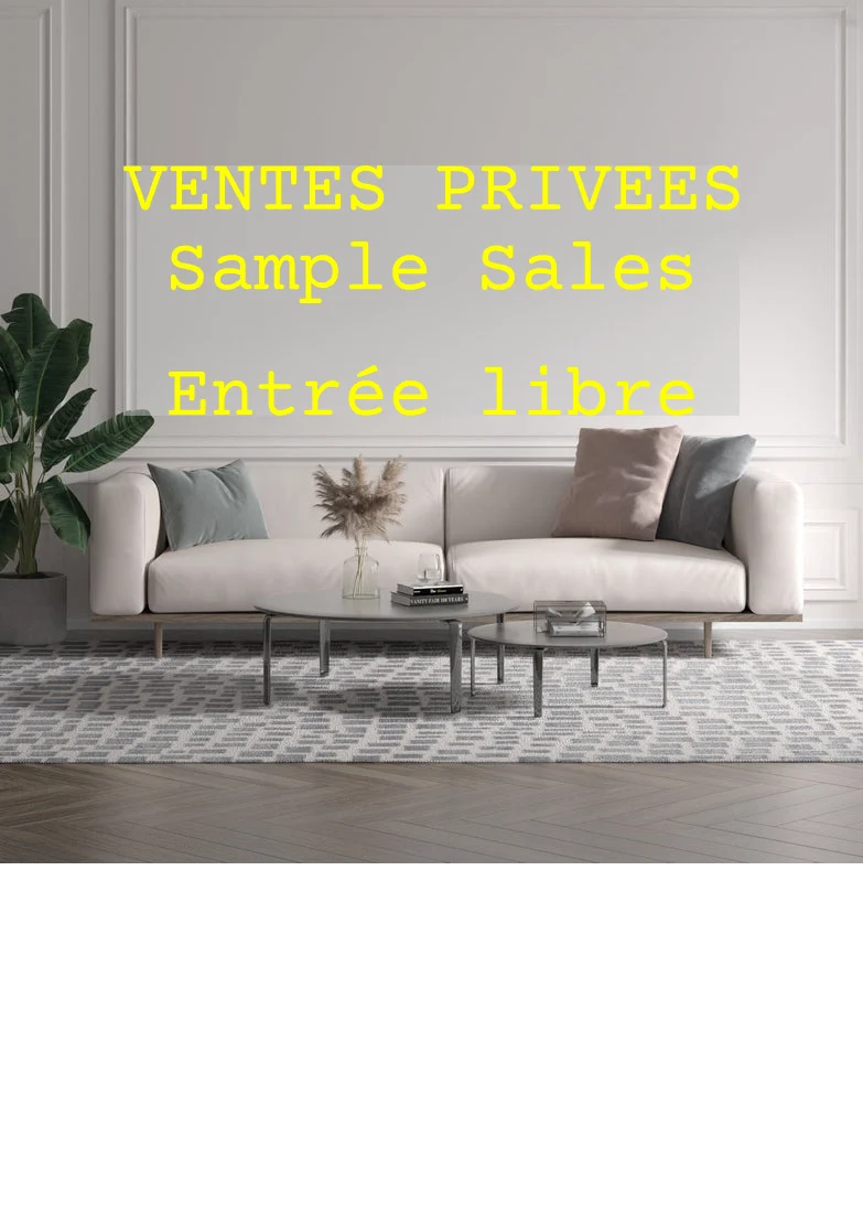 Custom text: VENTES PRIVEES Sample Sales Entrée libre
