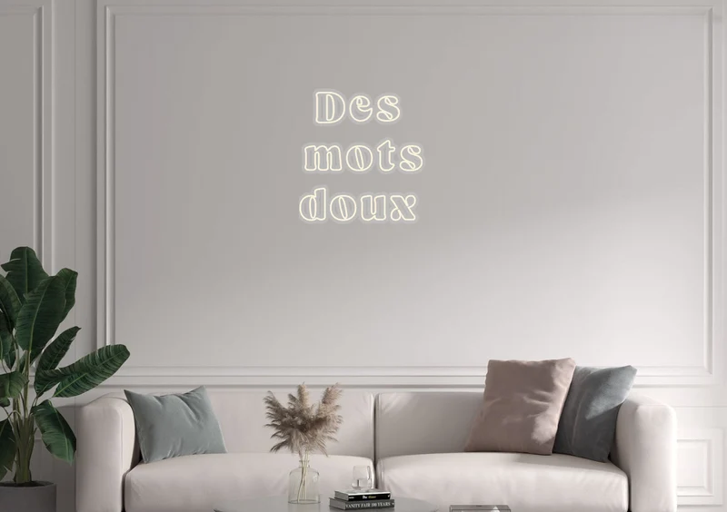 Custom text: Des mots doux