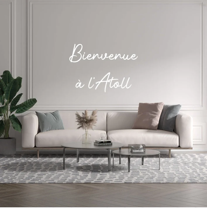 Custom text: Bienvenue à l'Atoll