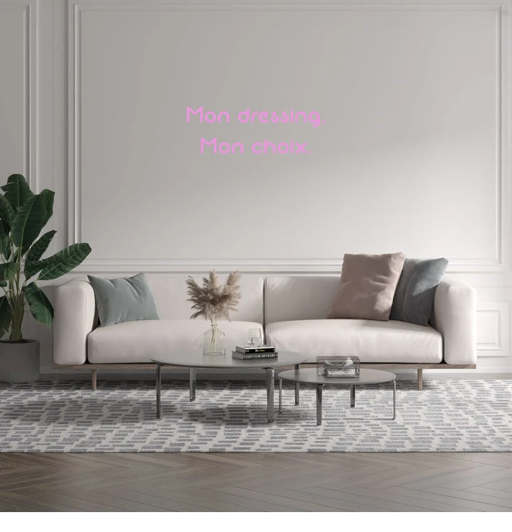 Custom text: Mon dressing, Mon choix.