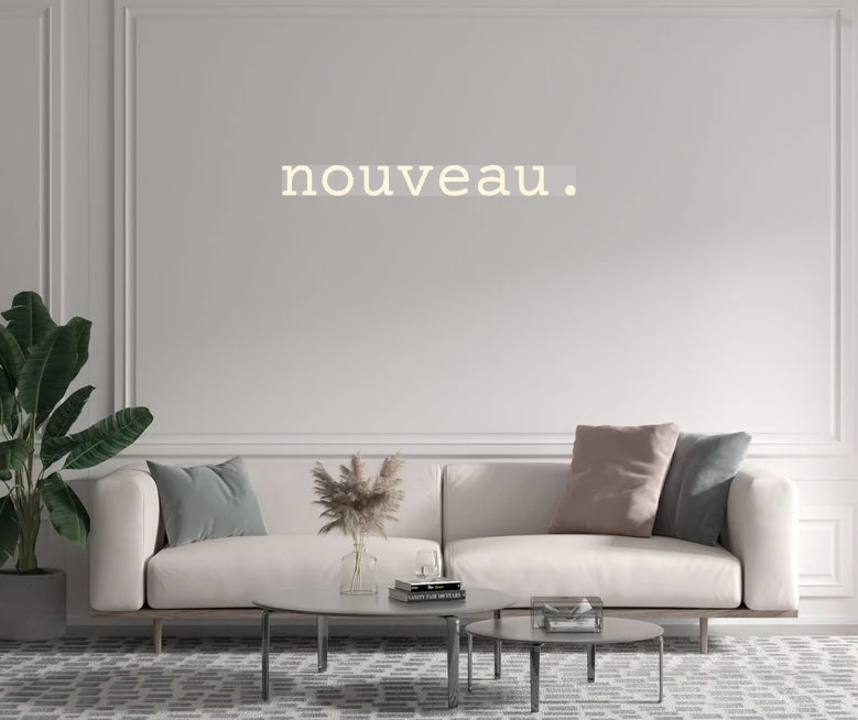Custom text: nouveau.