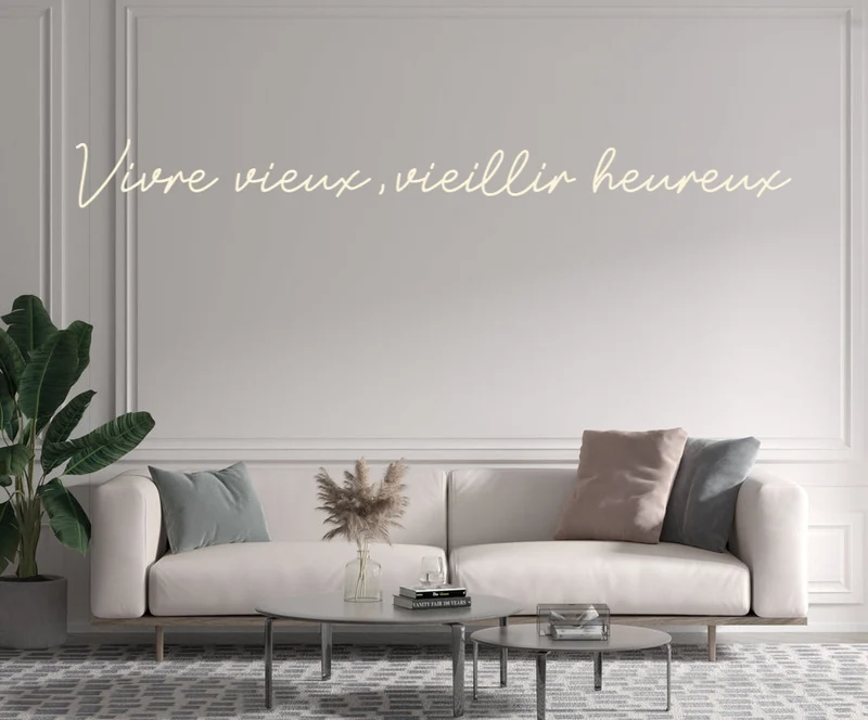 Custom text: Vivre vieux, vieillir heureux