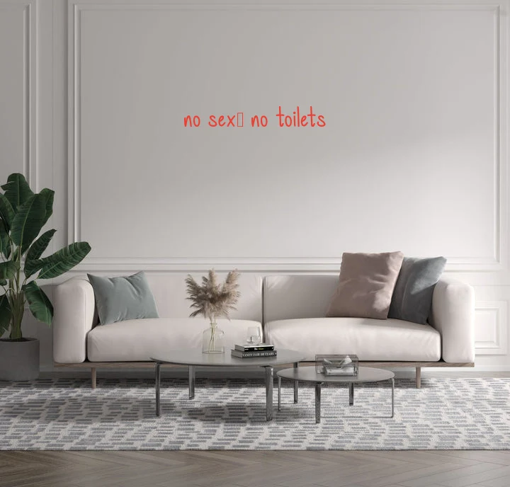 Custom text: no sex, no toilets