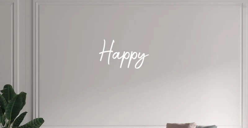 Custom text: Happy