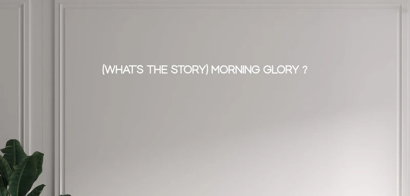 Custom text: (WHAT'S THE STORY) MORNING GLORY ?