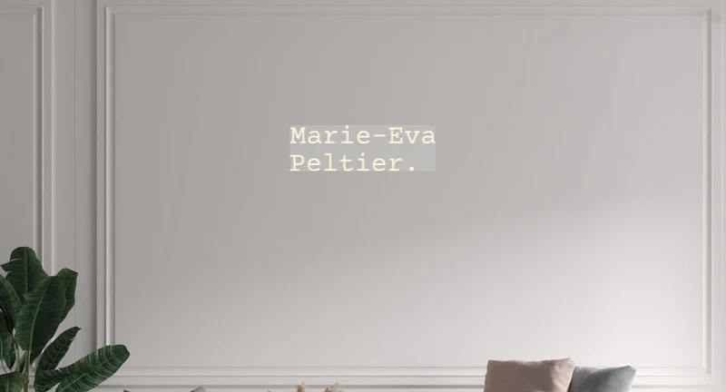 Custom text: Marie-Eva Peltier.