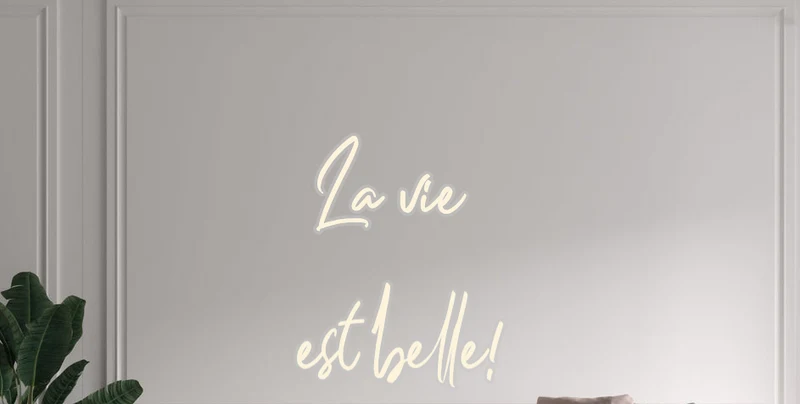 Custom text: La vie est belle!
