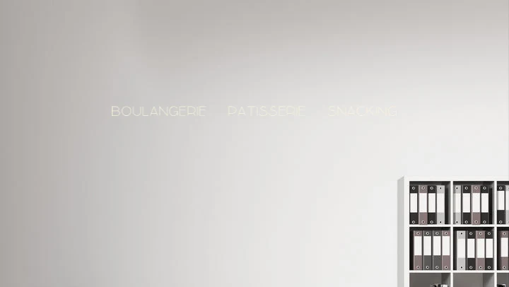 Custom text: BOULANGERIE PATISSERIE SNACKING