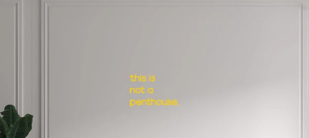 Custom text: this is not a penthouse.