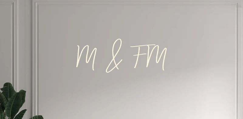 Custom text: M & FM
