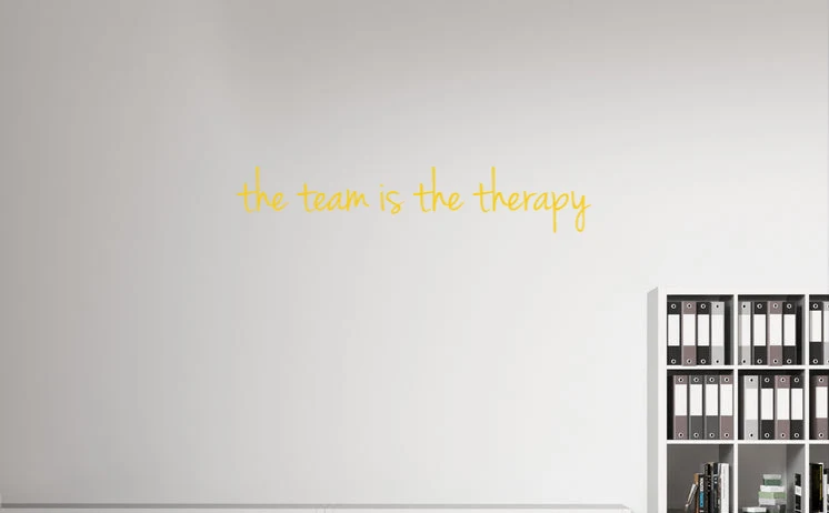Custom text: the team is the therapy