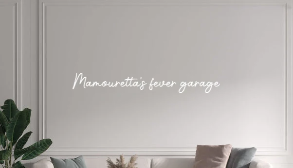 Custom text: Mamouretta's fever garage