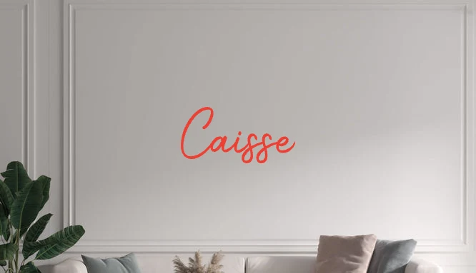 Custom text: Caisse