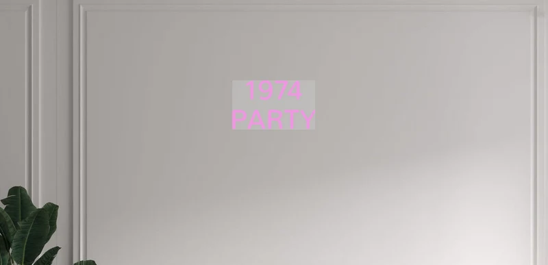 Custom text: 1974 PARTY