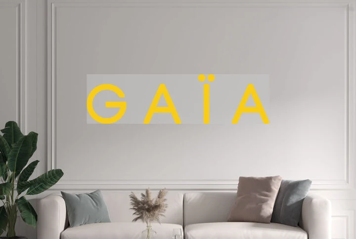 Custom text: G A Ï A