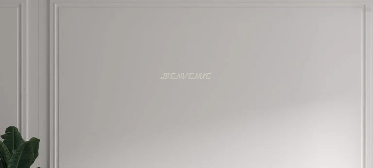 Custom text: BIENVENUE