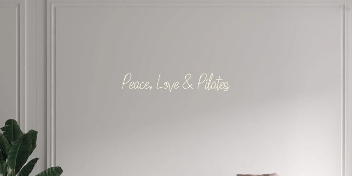 Custom text: Peace, Love & Pilates
