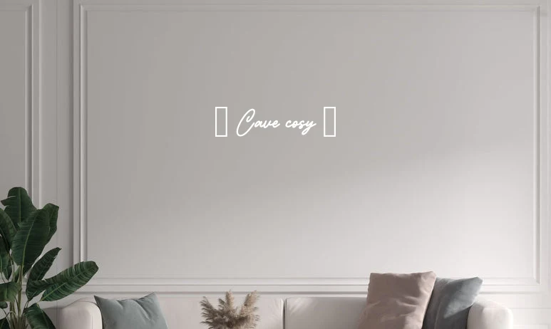 Custom text: ↓ Cave cosy ↓