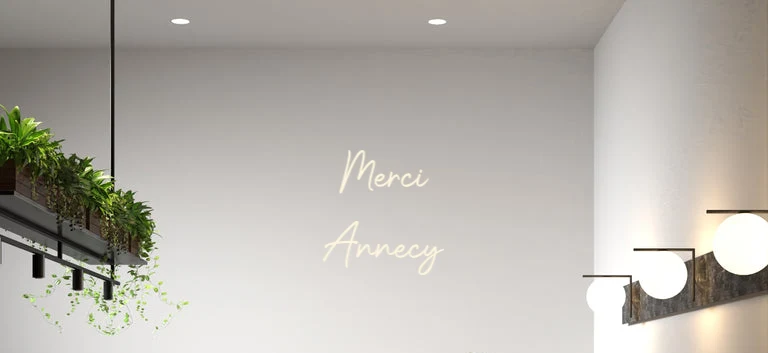 Custom text: Merci Annecy