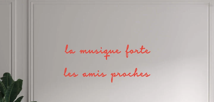 Custom text: la musique forte les amis proches