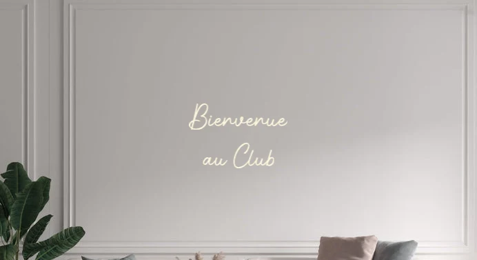 Custom text: Bienvenue au Club