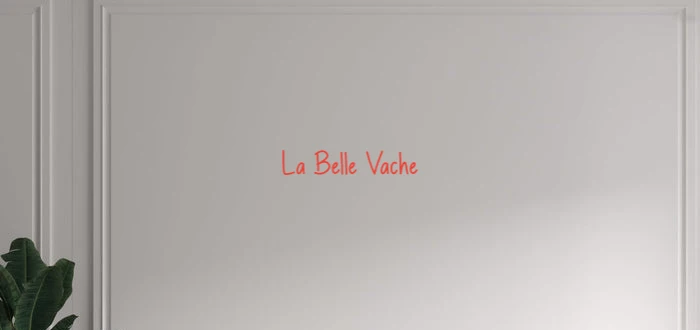 Custom text: La Belle Vache