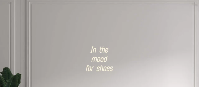 Custom text: In the mood for shoes