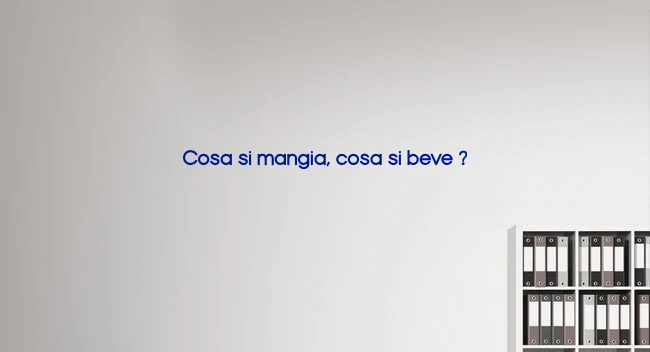 Custom text: Cosa si mangia, cosa si beve ?