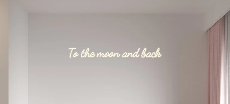 Custom text: To the moon and back