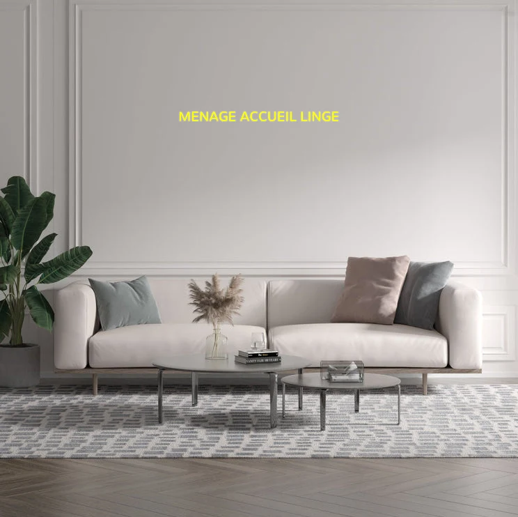 Custom text: MENAGE ACCUEIL LINGE