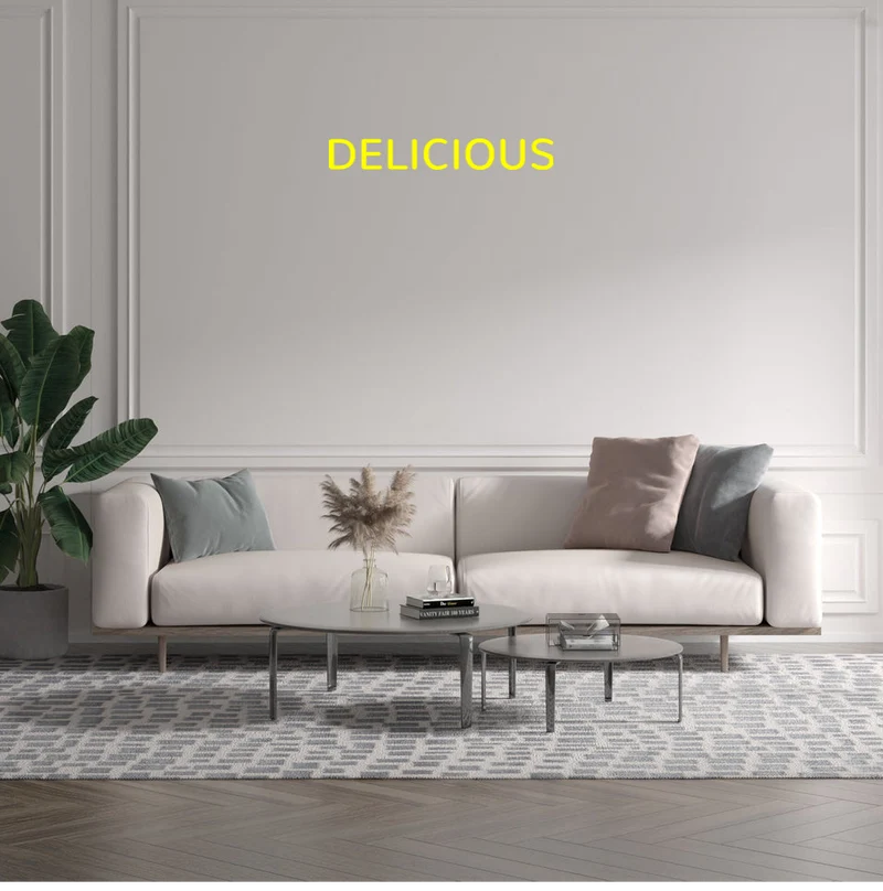 Custom text: DELICIOUS