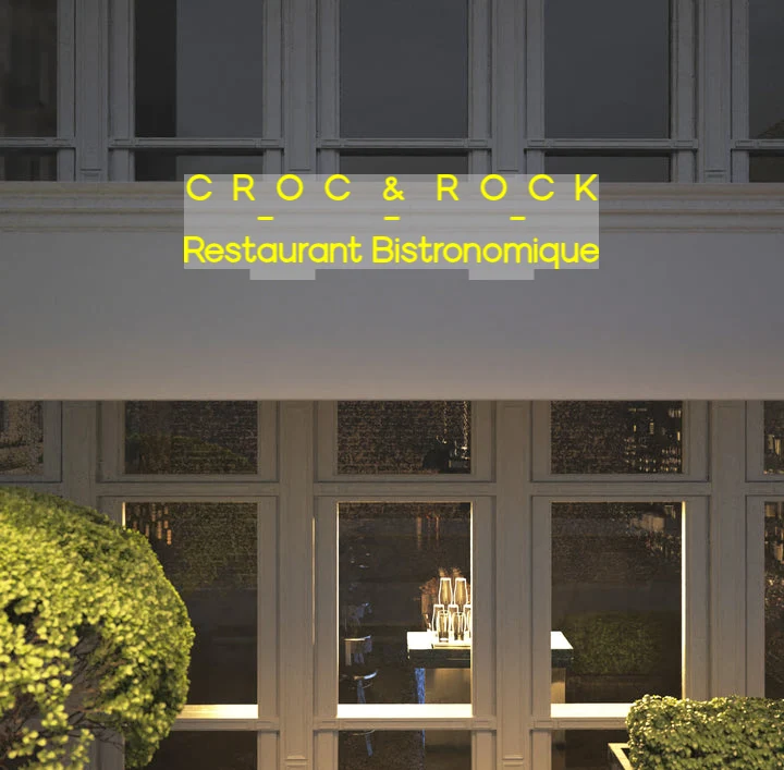 Custom text: C R O C & R O C K Restaurant Bistronomique