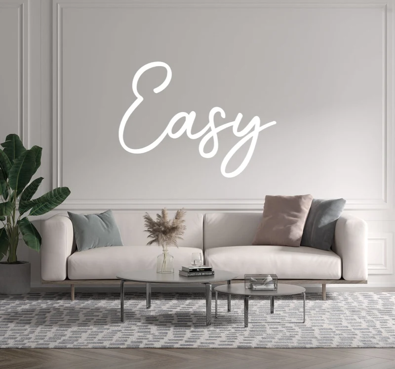 Custom text: Easy