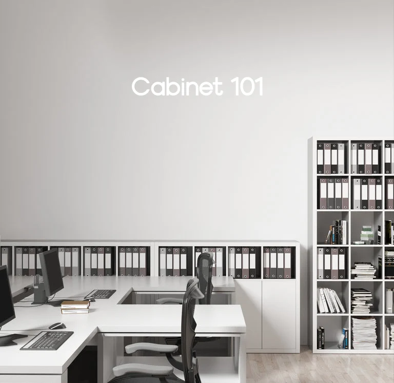 Custom text: Cabinet 101