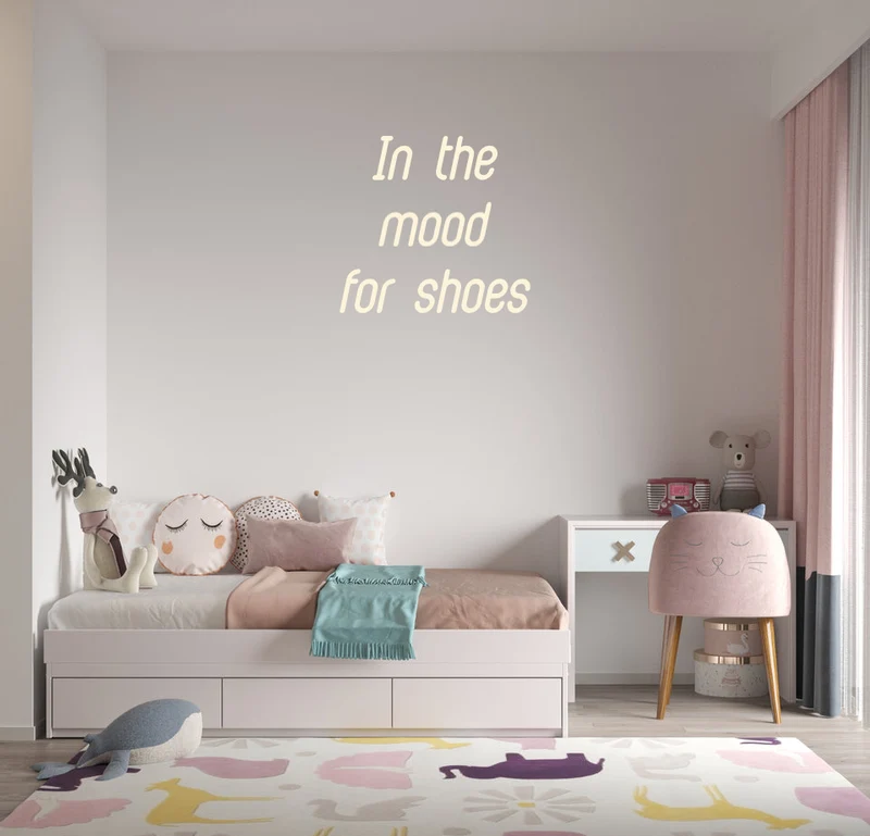 Custom text: In the mood for shoes