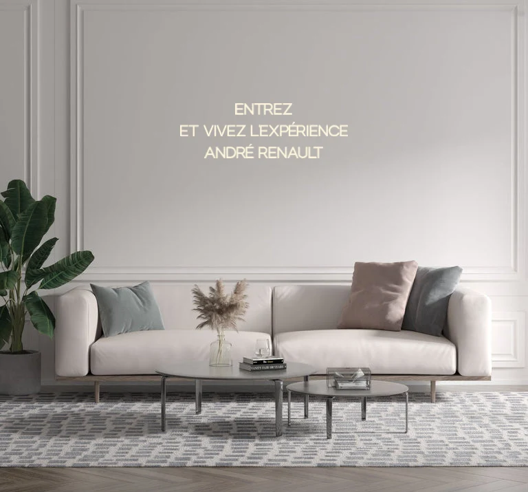 Custom text: ENTREZ ET VIVEZ L'EXPÉRIENCE ANDRÉ RENAULT