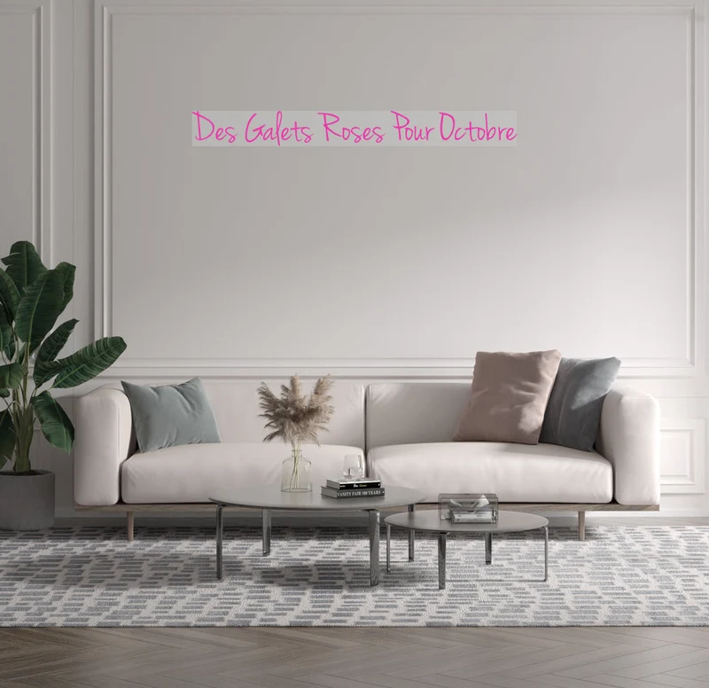 Custom text: Des Galets Roses Pour Octobre