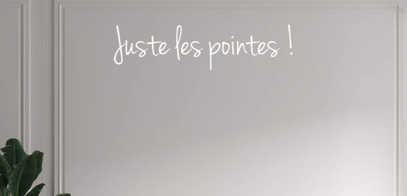 Custom text: Juste les pointes !
