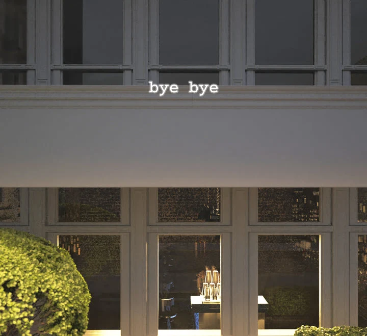 Custom text: bye bye