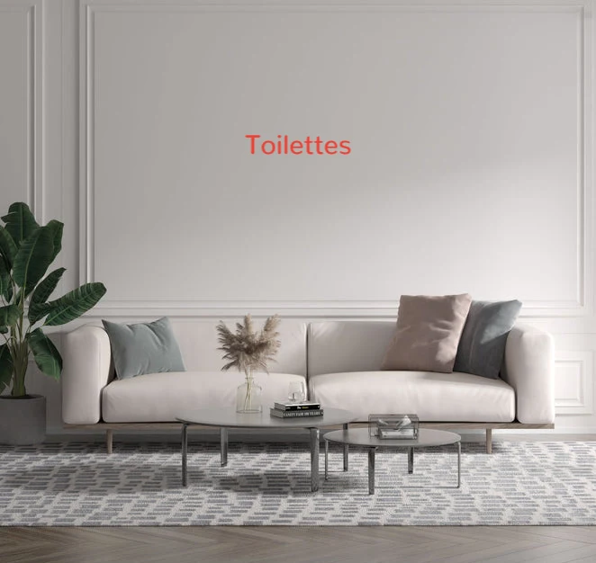 Custom text: Toilettes