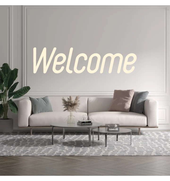 Custom text: Welcome