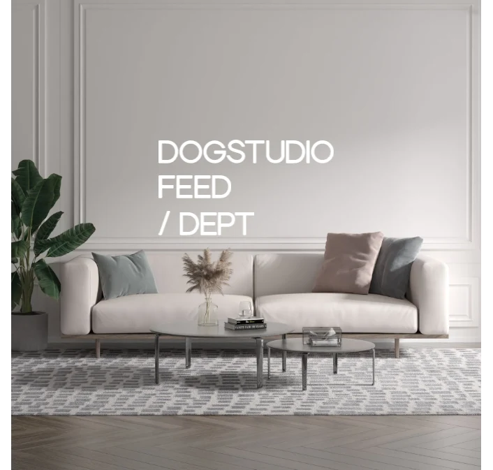 Custom text: DOGSTUDIO FEED / DEPT