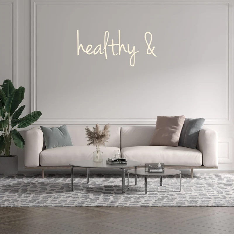 Custom text: healthy &