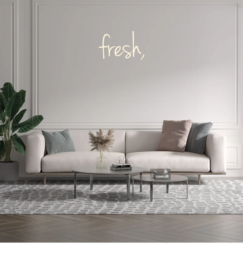 Custom text: fresh,