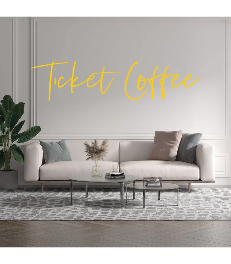 Custom text: Ticket Coffee