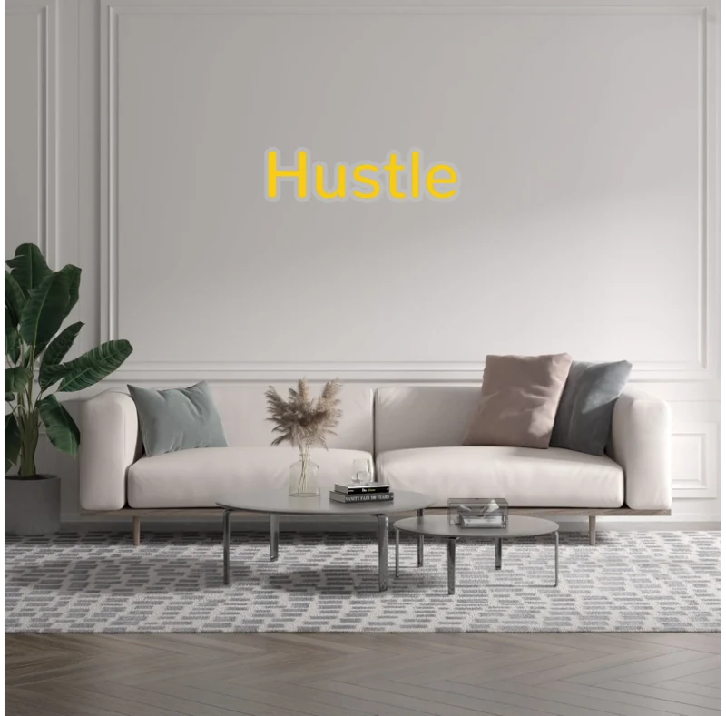 Custom text: Hustle